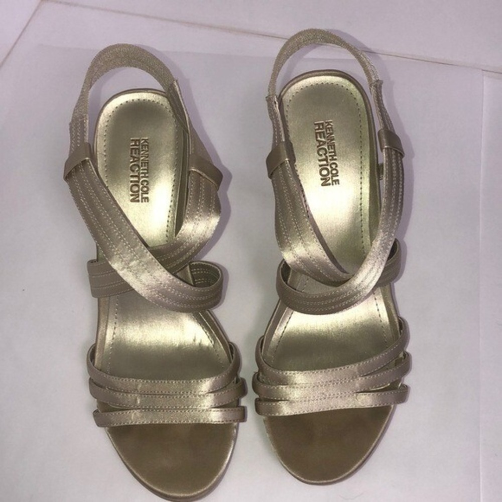 Kenneth Cole Gold Ankle Strap‎ Heels Size 8.5